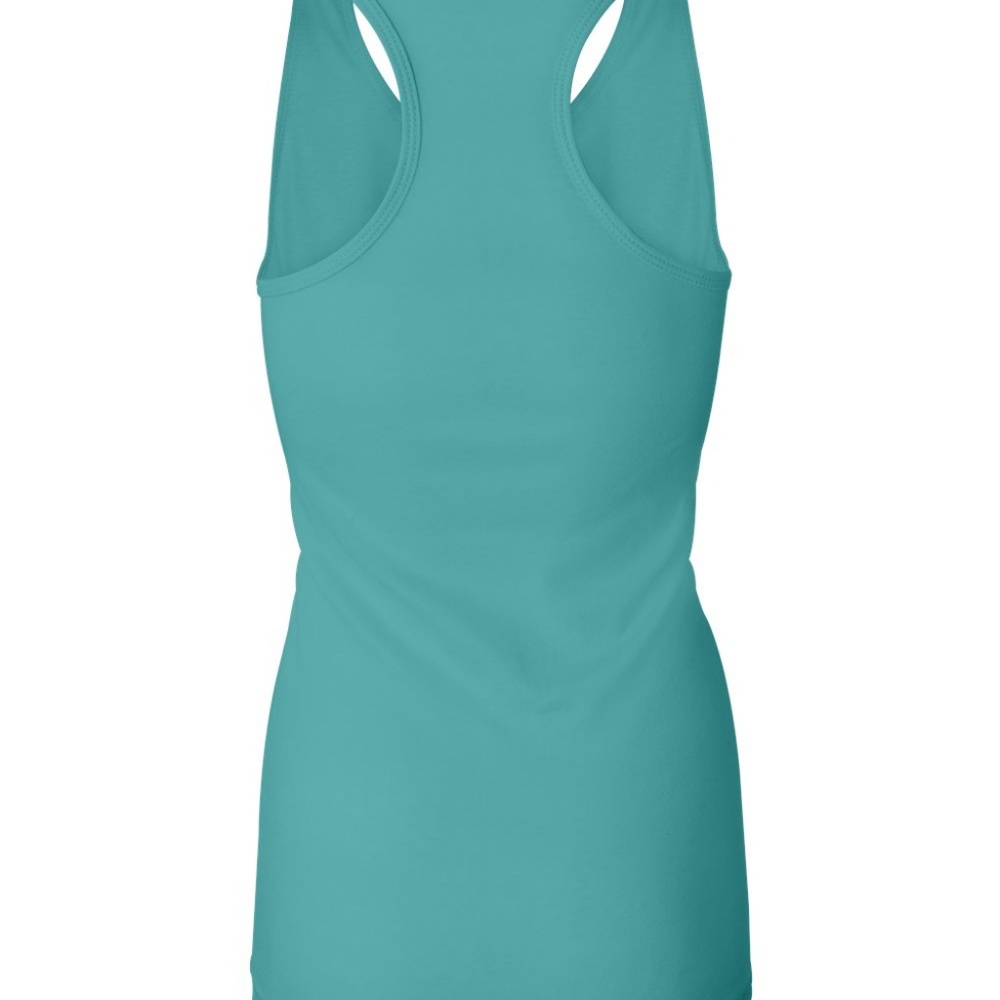Sheer Mini Rib Racerback Longer Length Tank Top - Picture 3 of 3